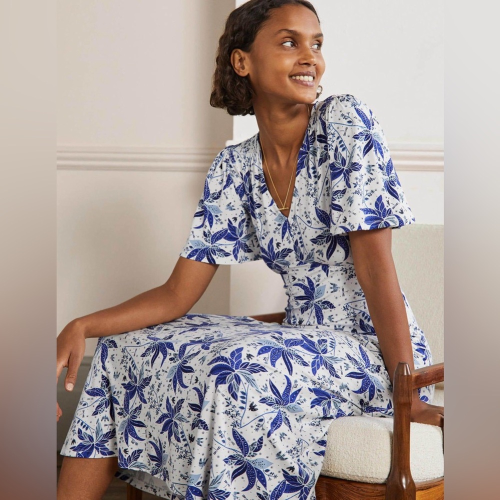 Boden Floral Jersey Midi Dress